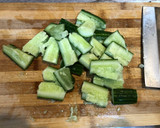 A picture of step 5 of Let's bond over cucumber salad and egg congee.