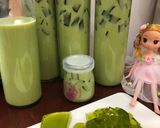 Hình bước làm 4 của món Trà sữa thái xanh