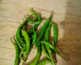 A picture of step 1 of Pan Fried crunchy Chillies by Nancy.