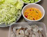 รูปขั้นตอนการทำที่ 2 ของ กุ้งสดราดน้ำจิ้มซีฟู้ดถั่วตัด