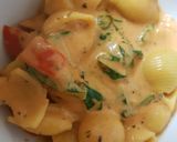 A picture of step 3 of My Quick Tomato Pasta shells in 2 Cheese 😁.