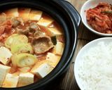 Hình bước làm 4 của món Canh kim chi đậu hũ Hàn Quốc