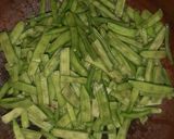 A picture of step 1 of Cluster beans bhaji.