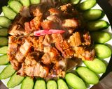 Hình bước làm 2 của món Ba chỉ chiên sả ớt