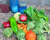 Foto del paso 1 de la receta: Arroz en paellera de mini verduras orgánicas y azafrán