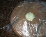 A picture of step 4 of Rice flour poori.