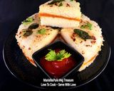 A picture of step 8 of Homemade Schezwan Sauce Sandwich White Dhokla.