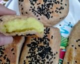 Hình bước làm 4 của món Bánh mì nguyên cám nhân khoai lang không cần lò nướng eatclean
