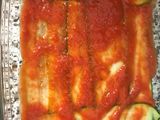 Lasaña de pasta y calabacín con chorizo criollo y habitas baby