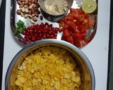 A picture of step 1 of Corn flakes chaat.