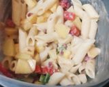 A picture of step 3 of Pizza Hut Nutty Pasta Salad.