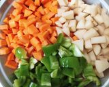 A picture of step 1 of Beetroot soup with Mexican salad.