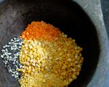 A picture of step 1 of Daal, Bati and Churma (Rajasthani Thali).