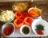 Foto del paso 1 de la receta: Tomate rellenos de couz couz, con ensalada liviana...😉🍽🧂