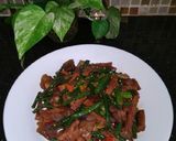 Foto langkah ke 5 dari resep Oseng Cabe Ijo Terong Kacang Panjang Tempe.