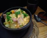 Foto del paso 4 de la receta: Potaje de garbanzos y longaniza y patatas