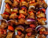 Zöldséges csirkesaslik 🍢 recept fázis 3 fotója