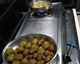 A picture of step 4 of Spinach & green grams bhajia#endofyearchallenge.