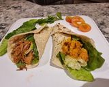 A picture of step 5 of Beef and Chicken Shawarma Wraps.