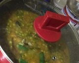 A picture of step 8 of Dal Chingri/Red Lentils with Shrimps.