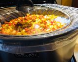 A picture of step 6 of Crockpot Zesty 2-Bean Shredded Chicken Chili.