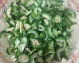 A picture of step 1 of Mutton with bitter gourd.