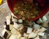 A picture of step 5 of Steamed Aubergine with Spicy Asian Dressing.