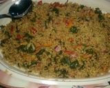 A picture of step 8 of Dambun zogale using cous cous.