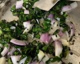 A picture of step 4 of Avocado Bhujiya with Laccha Paratha.