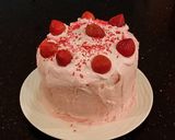 A picture of step 30 of White Chocolate Layer Cake Filled with Strawberry Mousse and Frosted with Whipped Strawberry White Chocolate Ganache.