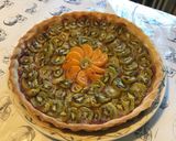 Une image de l'étape 11 de Tarte aux kiwis, mandarine, pêches et rhubarbe (pâte brisée sucrée à l'huile de tournesol).