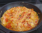 Foto del paso 4 de la receta: Espaguetis en salsa cremosa de tomate, pimientos asados y ricotta