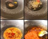 A picture of step 1 of Kathiyawadi Lunch Thali (Dahi Tikhari, Sev Tameta Nu Shak, Dal Bhaat, Fulka Rotli, Chaas, Papad).