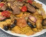 A picture of step 1 of Maqluba with Beef.
