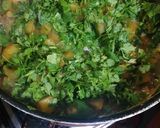 A picture of step 6 of Hara Dhania Aloo.