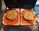 A picture of step 2 of Shami kabab toast sandwich.