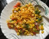 A picture of step 2 of Mexican Corn masala chaat cups.