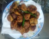 A picture of step 4 of Potato -padwal rosa.