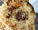 A picture of step 12 of Beef biryani.