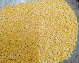 A picture of step 1 of Moong dal with spring onion.