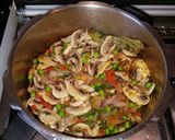 A picture of step 2 of Mushroom Biryani.