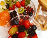 A picture of step 5 of Rainbow Fruit Salad.