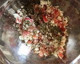 A picture of step 4 of Meatloaf with a Greek touch.