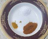 A picture of step 3 of Hara Dhania Aloo.