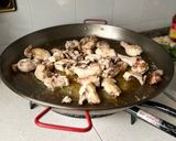 A picture of step 2 of Paella Valenciana 🥘.