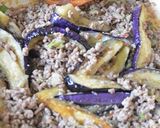 A picture of step 6 of Light Eggplant Mapo with Chili Powder and Mentsuyu.