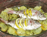 Foto del paso 7 de la receta: Besugos al horno con patatas, infusionados con aceite de tomillo