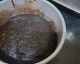 A picture of step 1 of Valentine day special black forest chocolate cake.