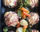 Házi csirkemájkrémmel, sajttal, baconnal töltött gombafejek ➡️ zöldség körettel 🐥🍄🍽🔝 recept fázis 10 fotója