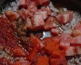 A picture of step 4 of Aaloo Qeema (mutton mince).